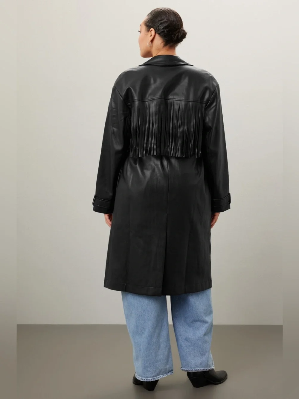 Jason Wu Vegan fringe Leather Trench in‎ Black